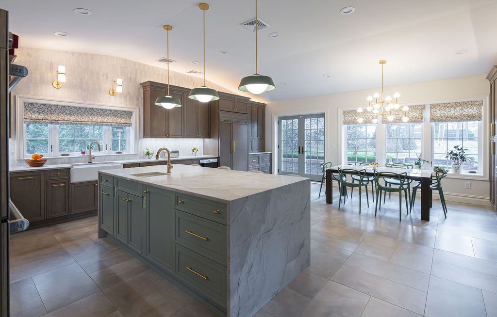 G&L and Sons Renovations custom kitchen and dining room remodel in Montclair, NJ with open-concept layout