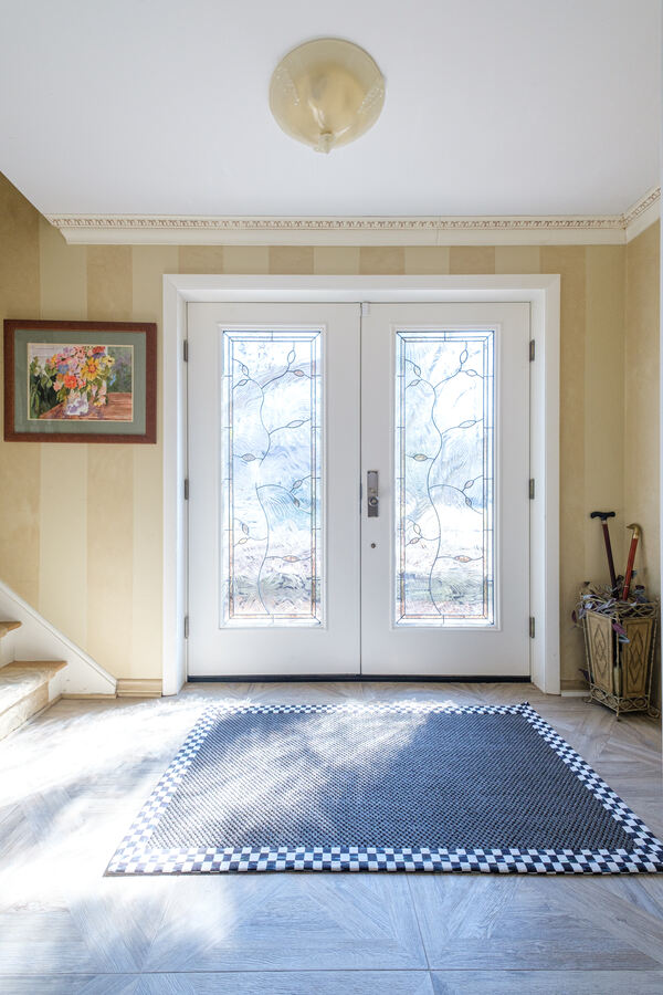Foyer of house with French doors