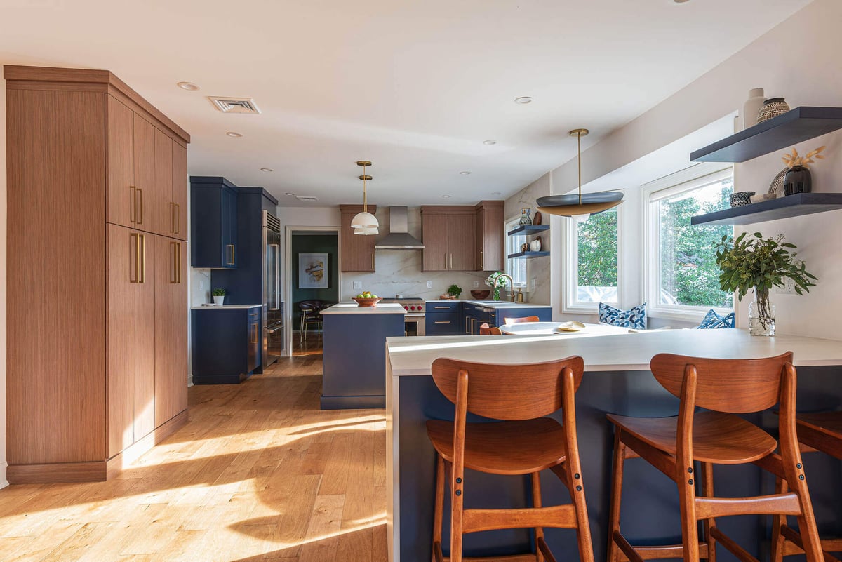 kitchen-remodel-blue-cabinets-floating-shelves-in-nj